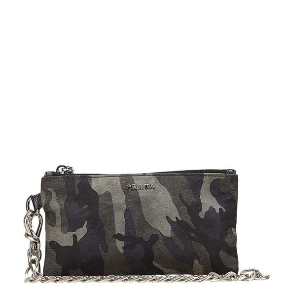 Prada Camouflage Nylon Leather Coin Case